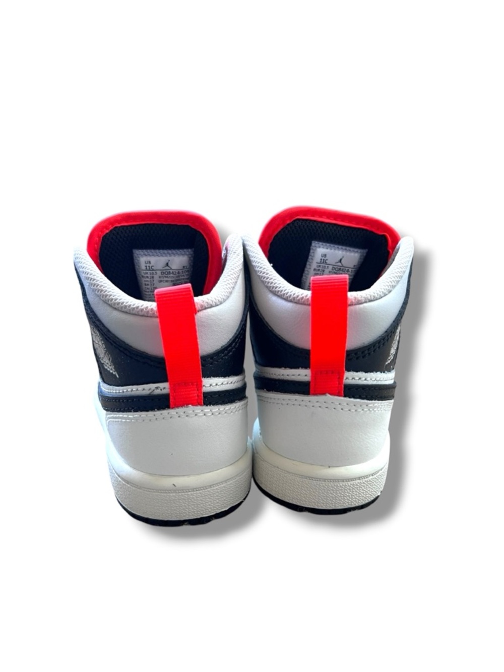 Jordan AJ 1 Mid Preschool boys sneakers - White, Black & Red - Picture 4 of 7